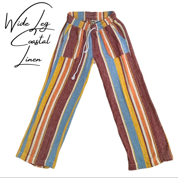 Indigo Rein Pants - Indigo Wide Leg/ Palazzo Coastal Linen Blend pants